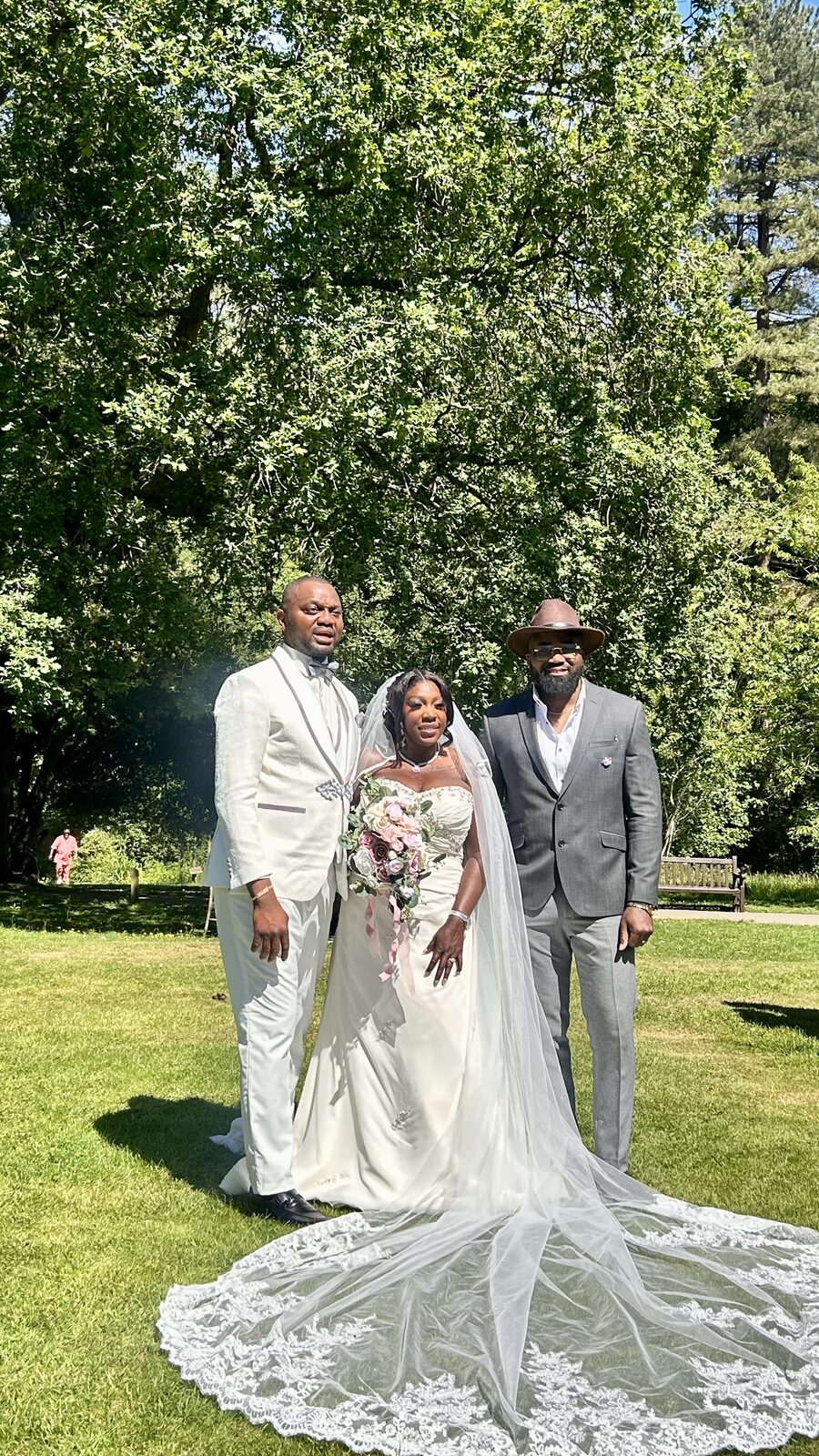 With the wedding couple