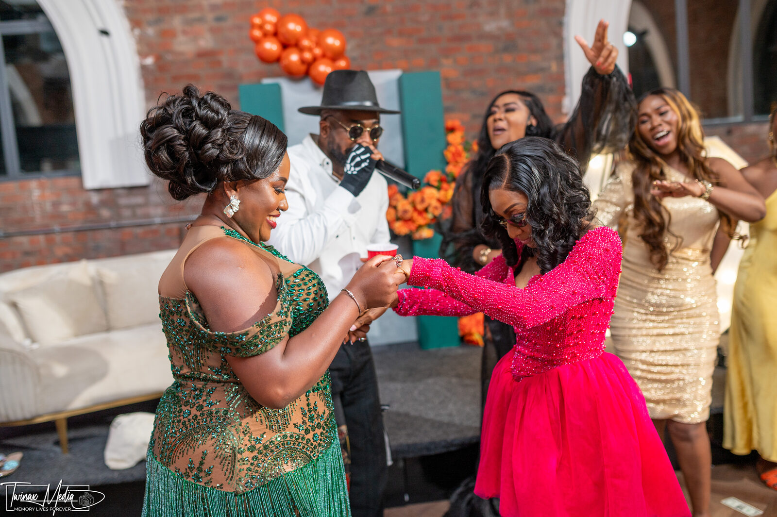 Guests dancing
